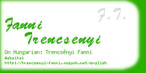 fanni trencsenyi business card